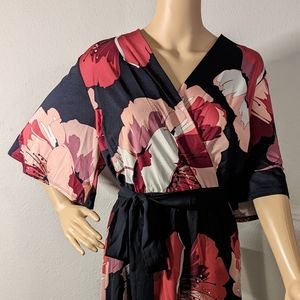 Kimono- Style Floral Cocktail Dress